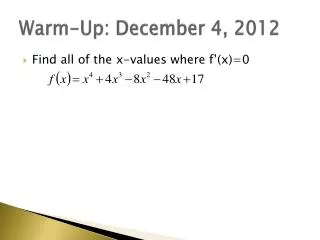 Warm-Up: December 4, 2012