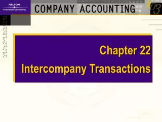 Chapter 22 Intercompany Transactions