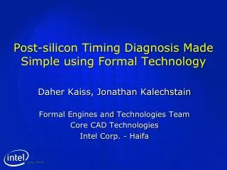 Post-silicon Timing Diagnosis Made Simple using Formal Technology