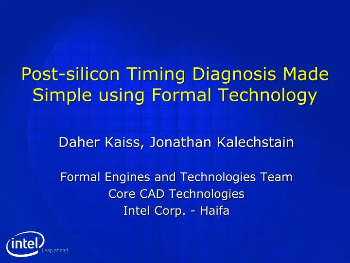 post silicon timing diagnosis made simple using formal technology
