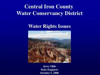 Central Iron County Water Conservancy District Water Rights Issues
