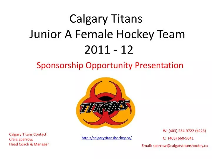 calgary titans junior a female hockey team 2011 12