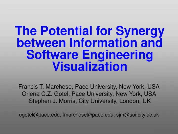 the potential for synergy between information and software engineering visualization
