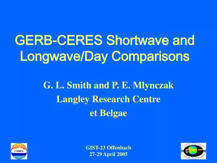 gerb ceres shortwave and longwave day comparisons