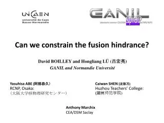Can we constrain the fusion hindrance?