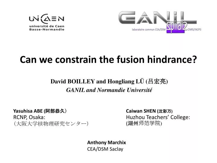 can we constrain the fusion hindrance