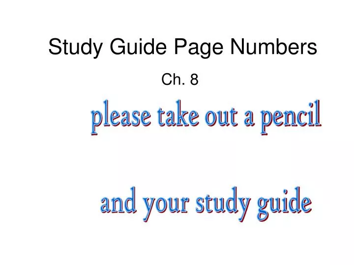 study guide page numbers
