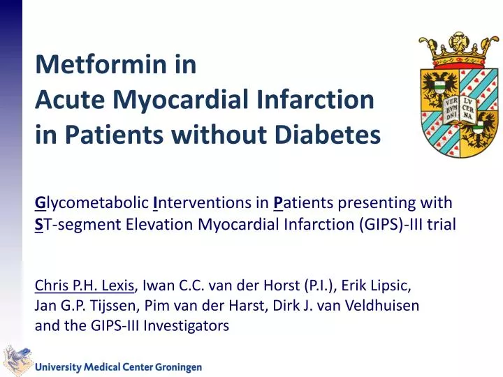 metformin in acute m yocardial infarction in patients without diabetes