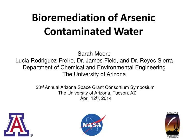 bioremediation of arsenic contaminated water