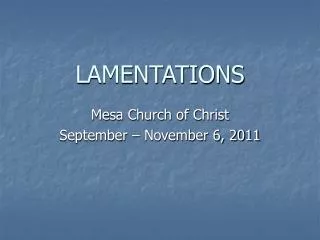 LAMENTATIONS