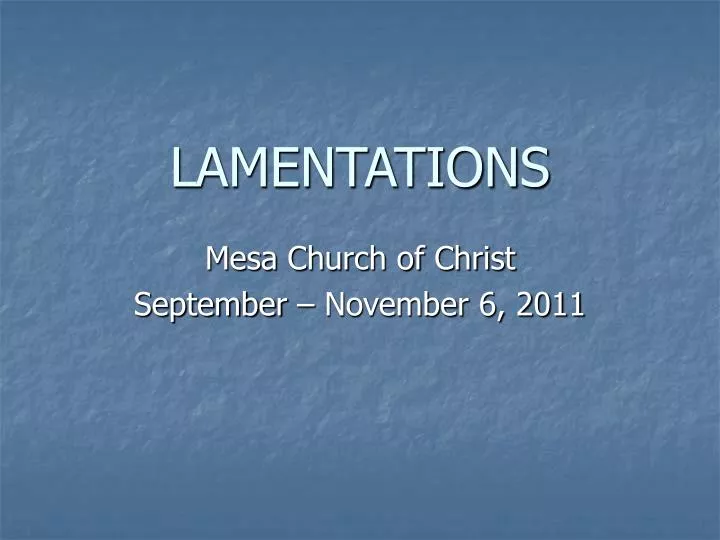 lamentations