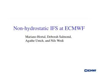Non-hydrostatic IFS at ECMWF