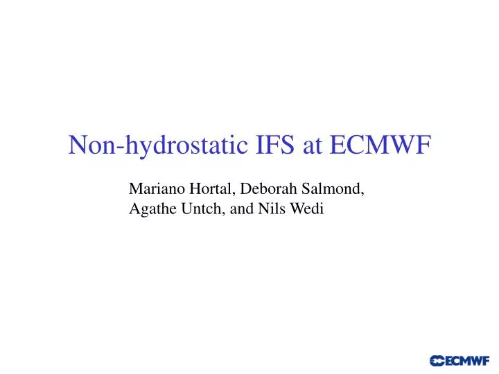 non hydrostatic ifs at ecmwf