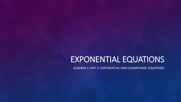 exponential equations