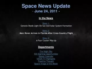 Space News Update June 24, 2011 -