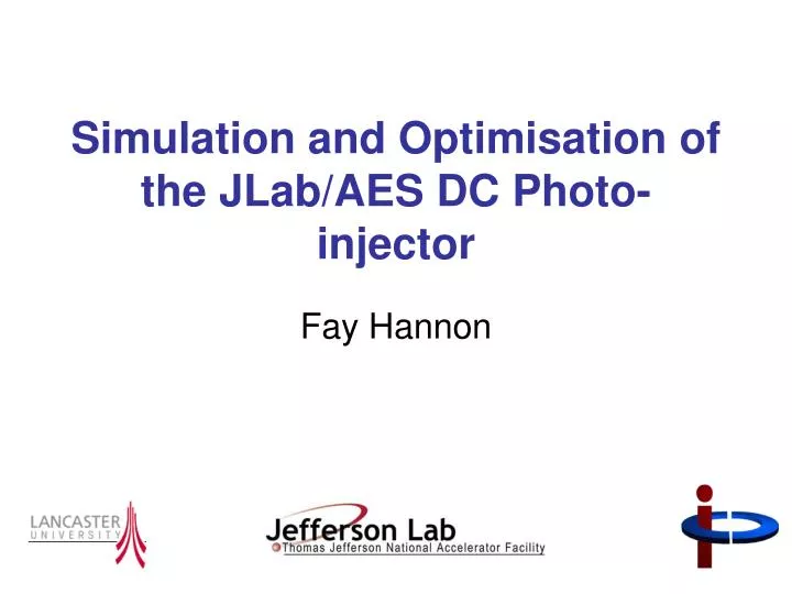 simulation and optimisation of the jlab aes dc photo injector