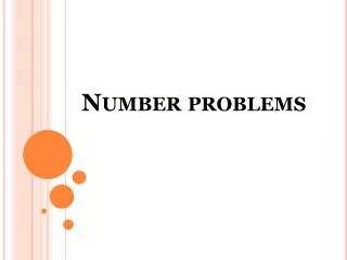 Number problems