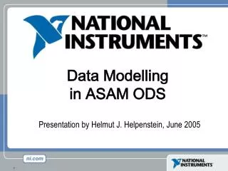 Data Modelling in ASAM ODS