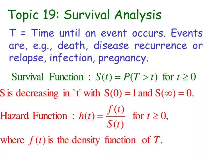 topic 19 survival analysis