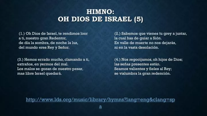 himno oh dios de israel 5