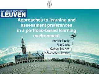 Approaches to learning and assessment preferences in a portfolio-based learning environment