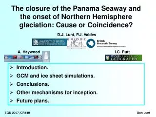 Introduction. GCM and ice sheet simulations. Conclusions. Other mechanisms for inception.