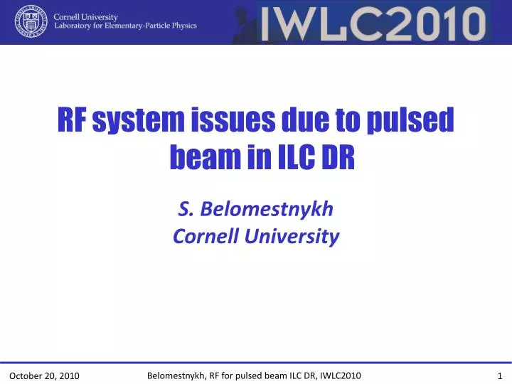 rf system issues due to pulsed beam in ilc dr