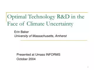 Optimal Technology R&amp;D in the Face of Climate Uncertainty