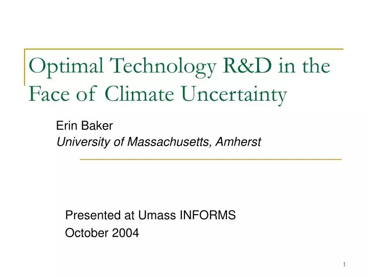 optimal technology r d in the face of climate uncertainty
