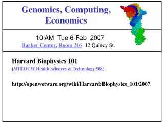 Genomics, Computing, Economics