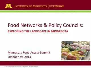 Food Networks &amp; Policy Councils: