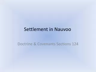 Settlement in Nauvoo