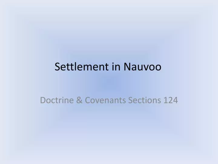 settlement in nauvoo