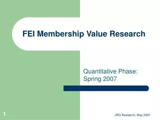 FEI Membership Value Research