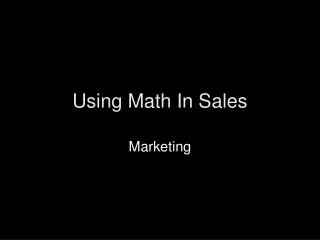 Using Math In Sales
