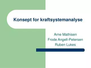 konsept for kraftsystemanalyse