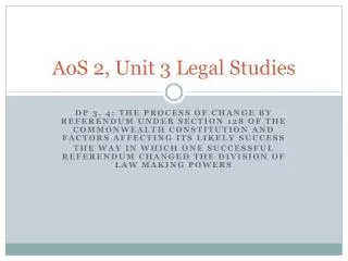 AoS 2, Unit 3 Legal Studies