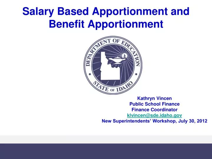 salary based apportionment and benefit apportionment