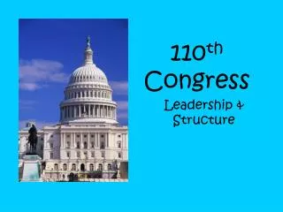 110 th Congress