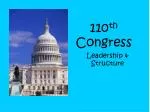 Leadership and Party Structure in the 110th Congress: Key Positions and Committees - slide 1