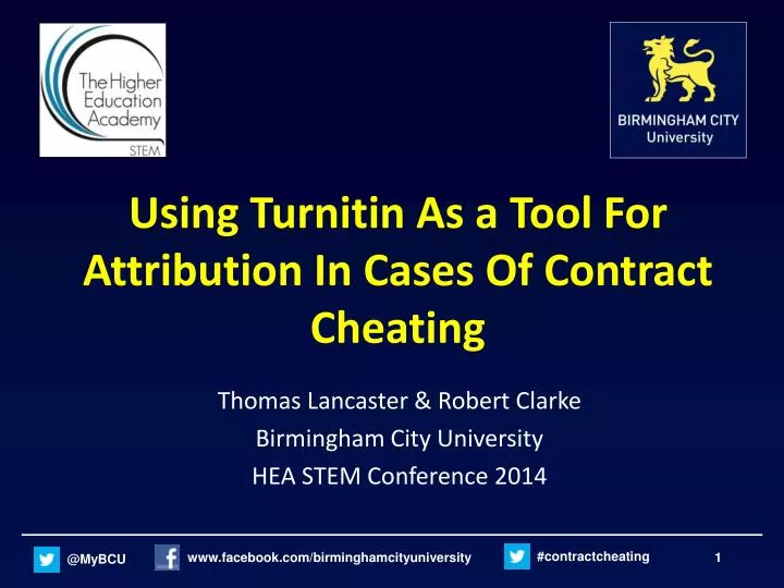 using turnitin as a tool for attribution in cases of contract cheating