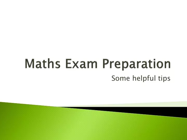maths exam preparation