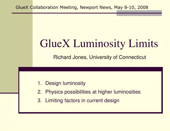 gluex luminosity limits