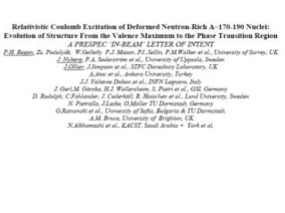 Aims: Measure B(E2) value (systematics) for 0 + ? 2 + 1 and 2 + 1 ? 2 + 2