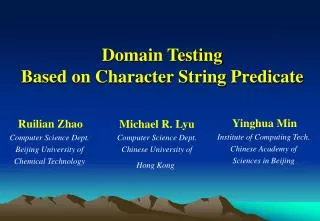 Domain Testing Based on Character String Predicate