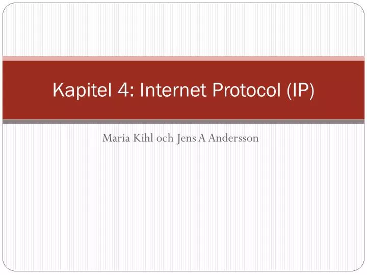 kapitel 4 internet protocol ip