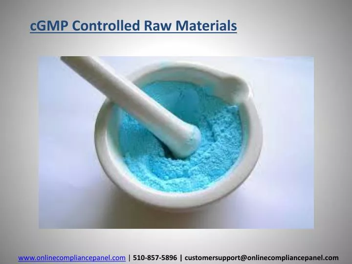 cgmp controlled raw materials