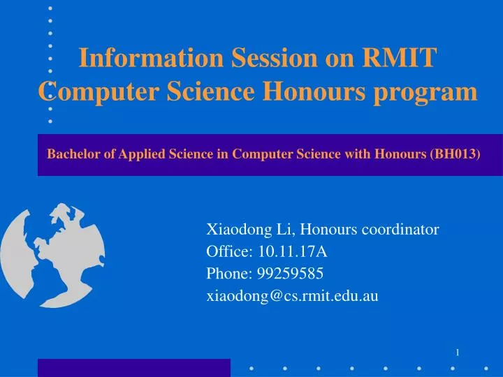 information session on rmit computer science honours program