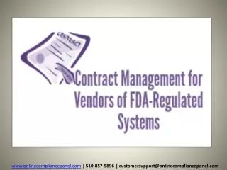 Contract Management for Vendors of FDA-Regulated Systems