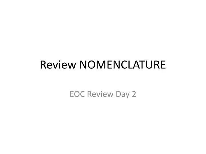 review nomenclature